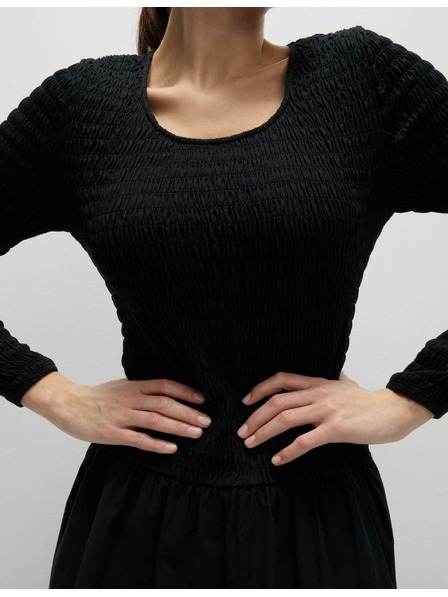 Marks & Spencer Миди рокля от чист памук с паднала талия Marks & Spencer черно