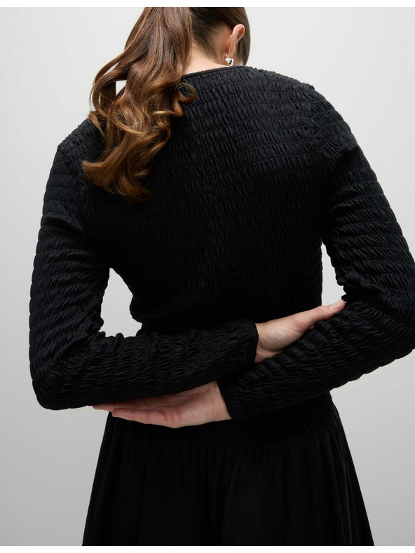 Marks & Spencer Миди рокля от чист памук с паднала талия Marks & Spencer черно