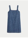 Marks & Spencer Плавна мини рокля от деним от чист памук Marks & Spencer тъмносиньо