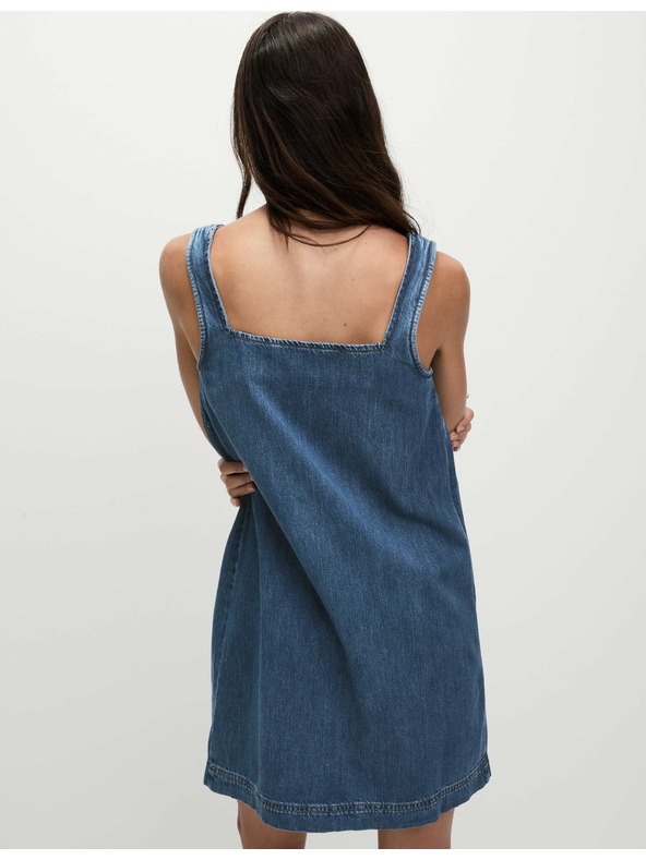 Marks & Spencer Плавна мини рокля от деним от чист памук Marks & Spencer тъмносиньо