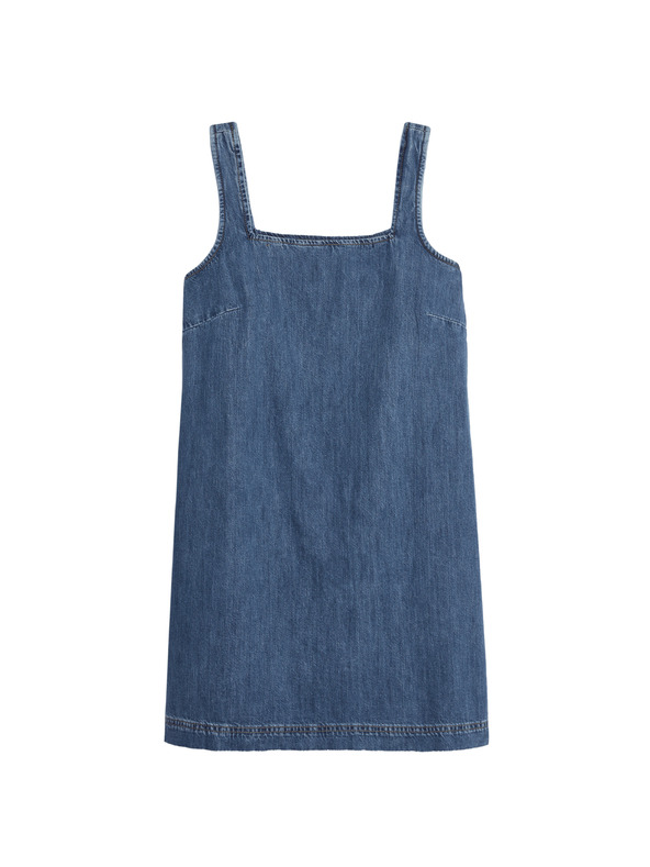 Marks & Spencer Плавна мини рокля от деним от чист памук Marks & Spencer тъмносиньо