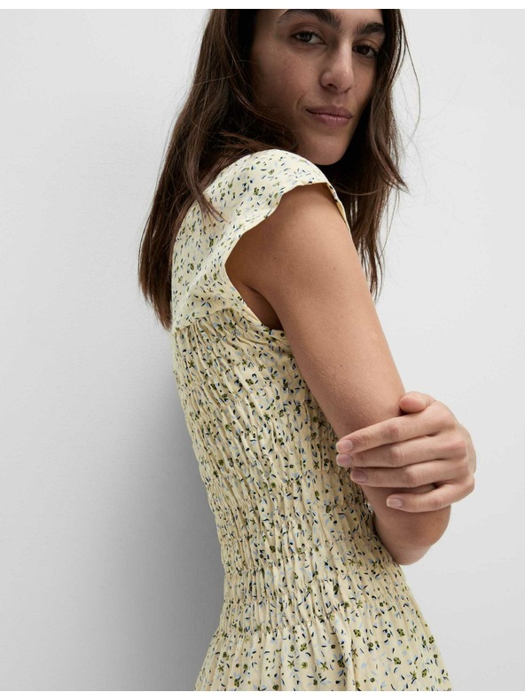 Marks & Spencer Меки набрани миди рокли от чист памук Marks & Spencer кремав