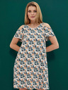 Moodo Бяла дамска шарена рокля Moodo