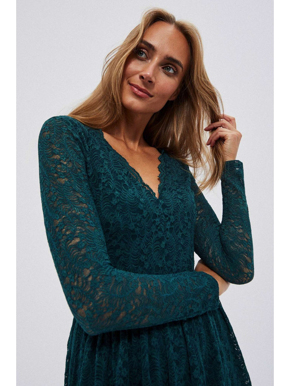 Moodo Зелена дантелена рокля за жени Moodo