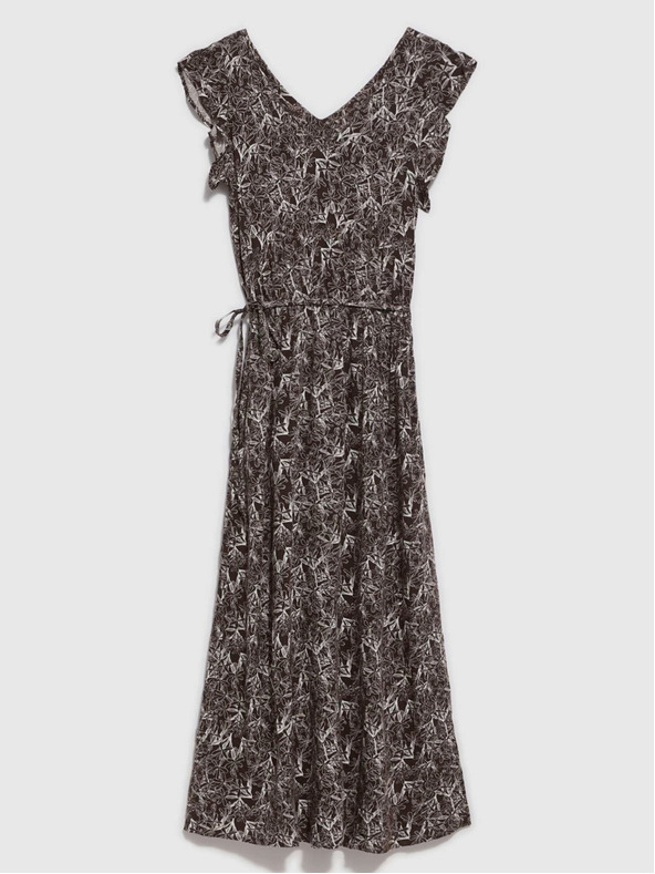 Moodo Бяло и кафяво дамска рокля на цветя Moodo