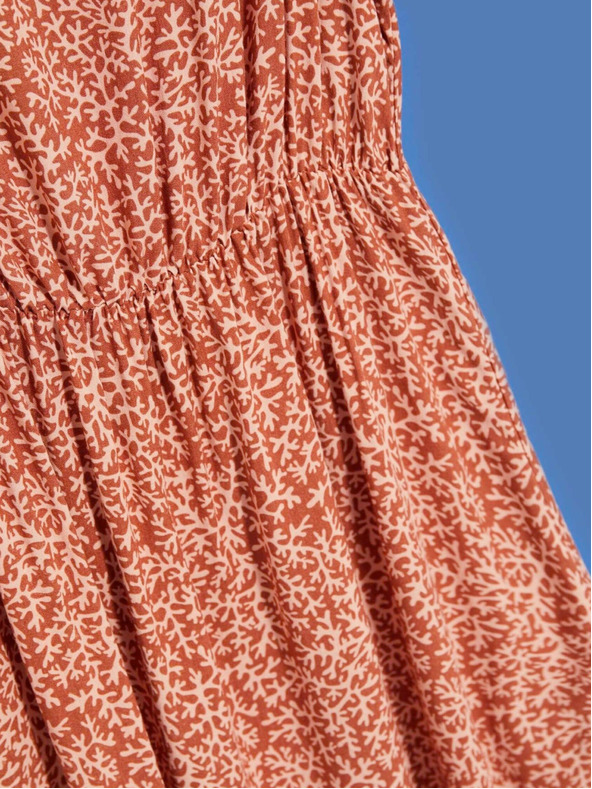 Moodo Бежово-кафява дамска рокля на шарки Moodo