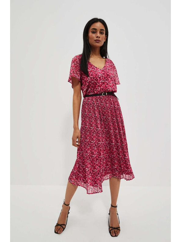 Moodo Розова дамска рокля на цветя Moodo