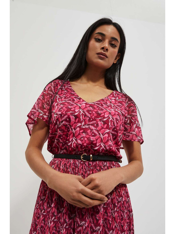 Moodo Розова дамска рокля на цветя Moodo