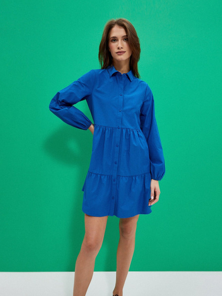 Moodo Синя дамска рокля с риза Moodo