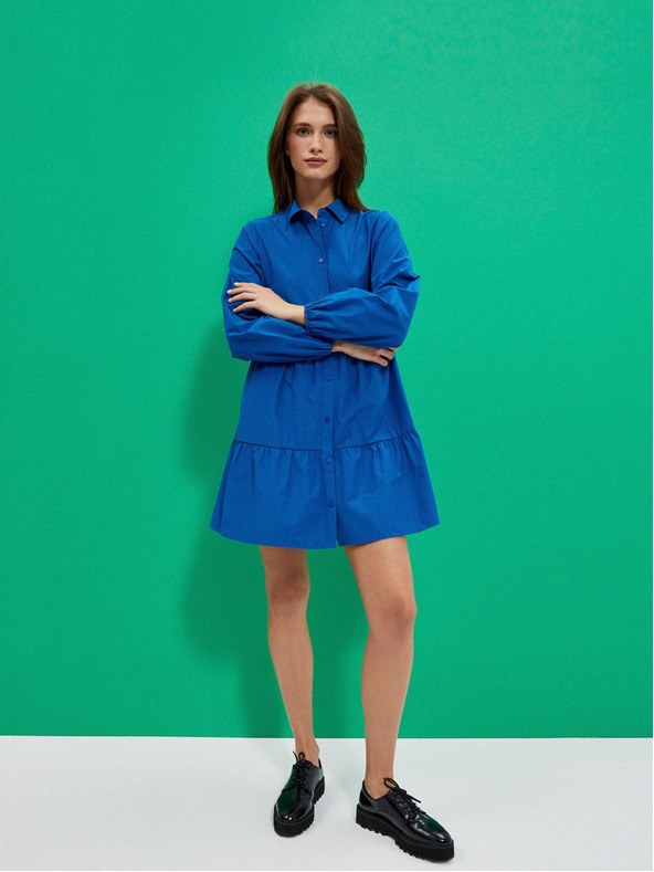 Moodo Синя дамска рокля с риза Moodo