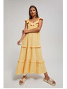 Moodo Жълта дамска рокля Moodo