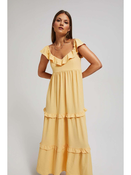 Moodo Жълта дамска рокля Moodo