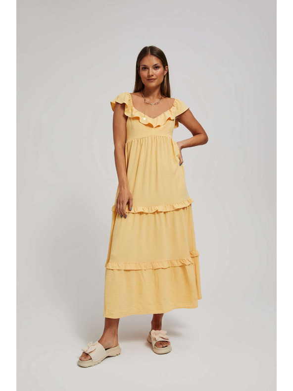Moodo Жълта дамска рокля Moodo