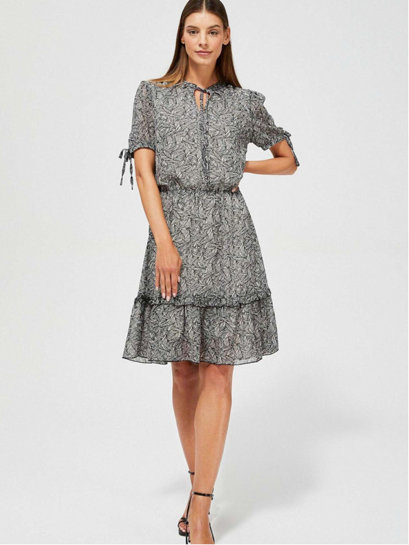 Moodo Черна дамска шарена рокля Moodo