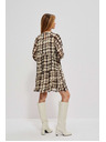 Moodo Кафява и бежова дамска шарена рокля Moodo
