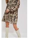 Moodo Кафява и бежова дамска шарена рокля Moodo