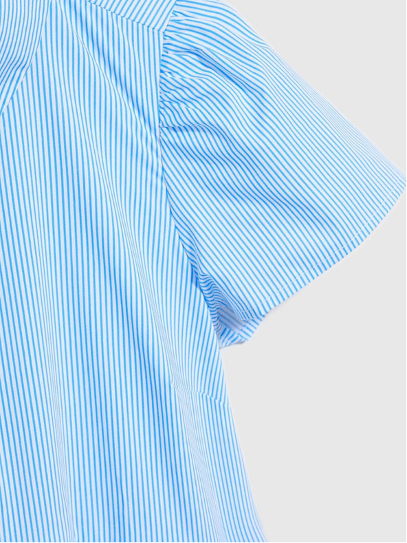 Moodo Бяла и синя дамска рокля на райета Moodo