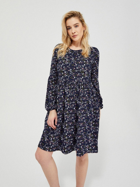 Moodo Тъмно синя дамска рокля на цветя Moodo