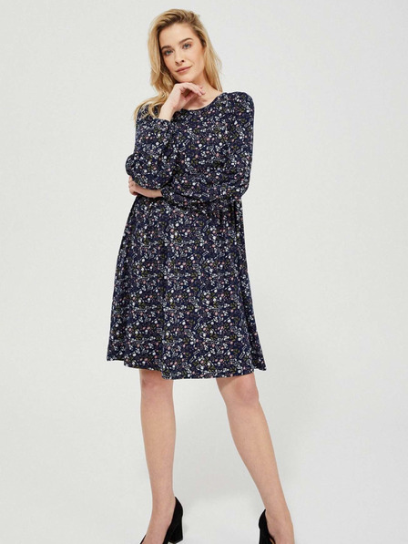 Moodo Тъмно синя дамска рокля на цветя Moodo