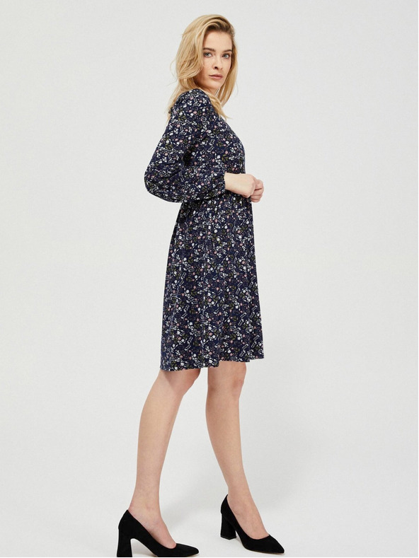 Moodo Тъмно синя дамска рокля на цветя Moodo