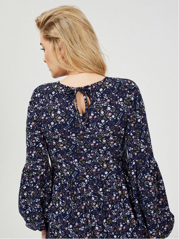 Moodo Тъмно синя дамска рокля на цветя Moodo