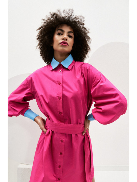 Moodo Розова дамска рокля с риза Moodo