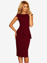 numoco Елегантна миди рокля с волани - бордо Numoco