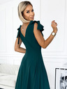 numoco Дълга рокля с деколте и връзки на раменете - зелена Numoco ELENA