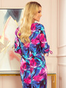 numoco Удобна рокля oversize - сини и розови цветя Numoco