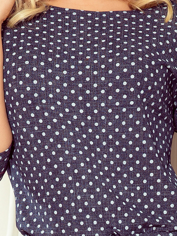 numoco Спортна рокля с връзки и джобове - дънки на точки Numoco