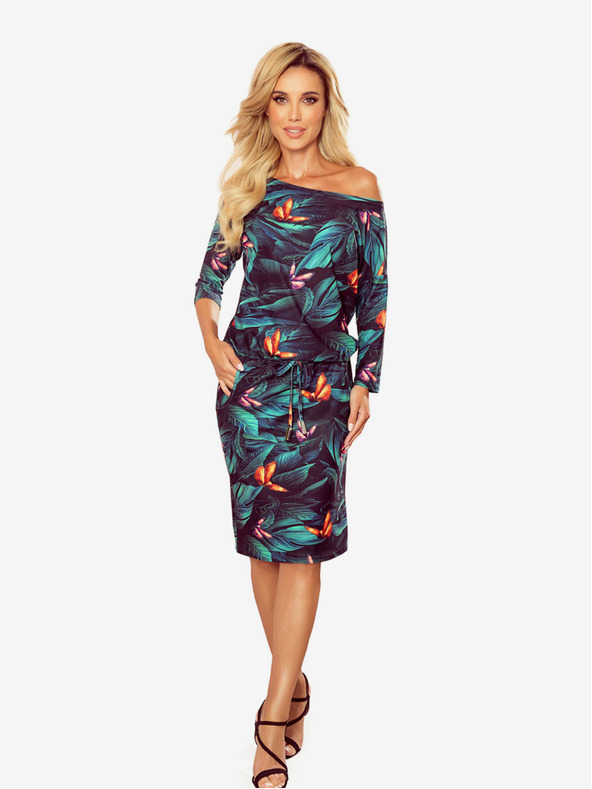 numoco Спортна рокля с джобове - цветни пеперуди Numoco