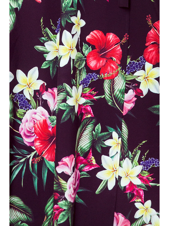 numoco Черна дамска дълга флорална рокля с деколте с къдрици Numoco