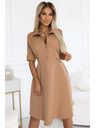 numoco Свободни риза рокли с колан - MOCHA MOUSSE