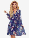 numoco Шифонена рокля с деколте - тъмносиня с цветя Numoco FRANCES