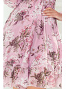 numoco Numoco Розова дамска рокля от шифон с цветя