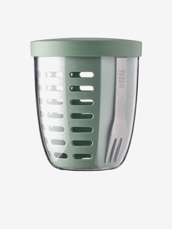 Mepal Светлозелена кутия за закуски Mepal Ellipse с цедка (600 ml)