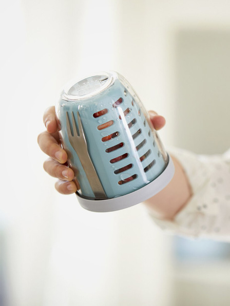 Mepal Светлозелена кутия за закуски Mepal Ellipse с цедка (600 ml)