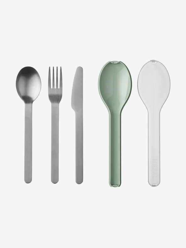 Mepal Комплект прибори за хранене от неръждаема стомана Mepal Ellipse в сребристо и зелено