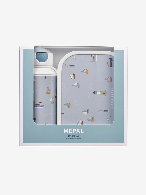 Mepal Светлосин детски комплект за закуска Mepal Campus Little Dutch Sailor Bay с шарка за деца
