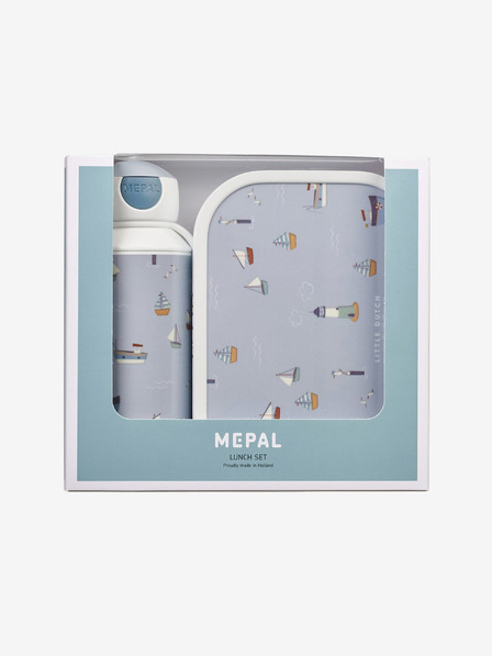 Mepal Светлосин детски комплект за закуска Mepal Campus Little Dutch Sailor Bay с шарка за деца