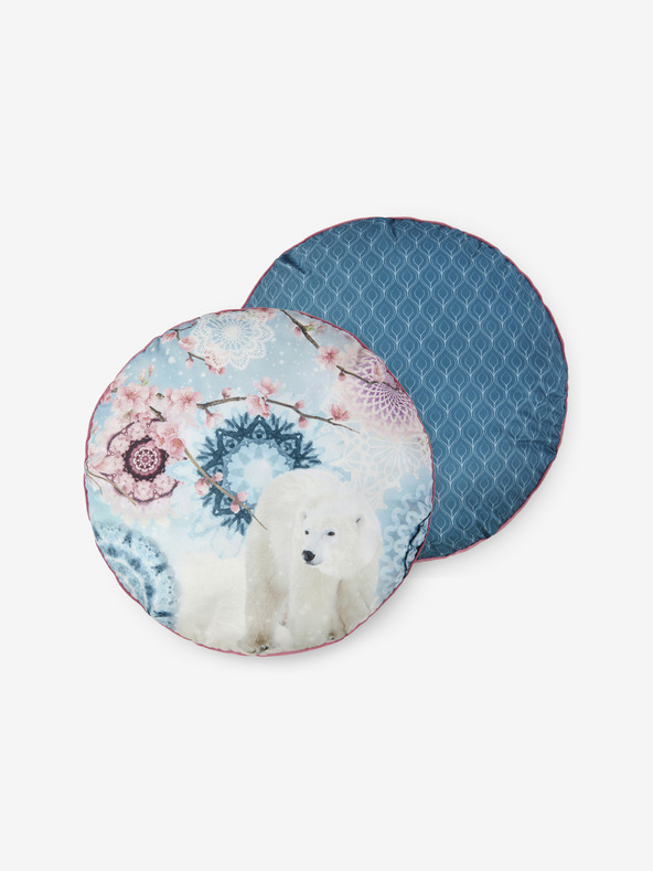 Hip Bedding Диаметър 55 см - Синя шарена възглавница с възможност за обръщане Home Hip Kodiak