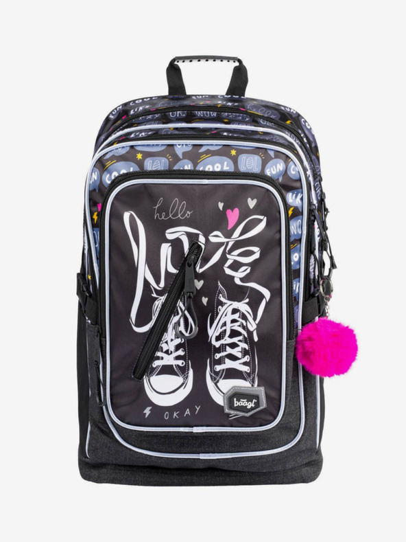 BAAGL  Черна кубична училищна раница с маратонки Baagl