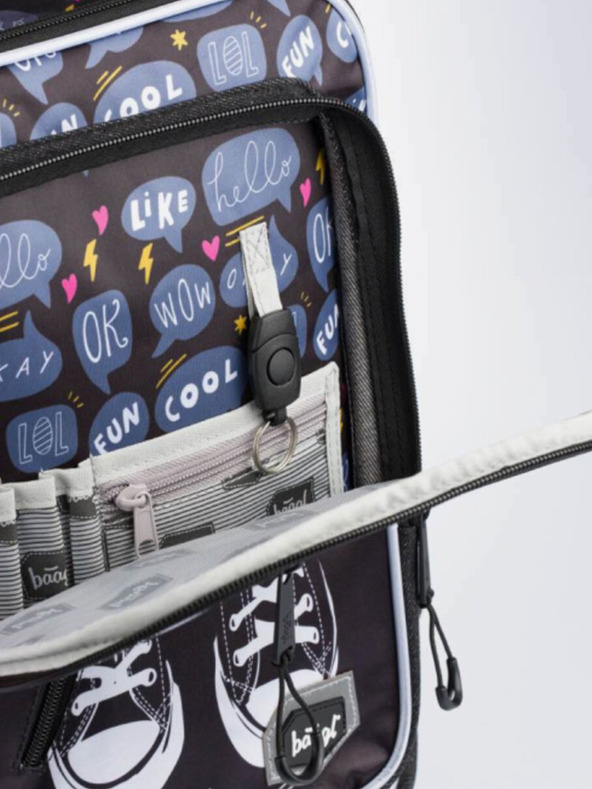 BAAGL  Черна кубична училищна раница с маратонки Baagl