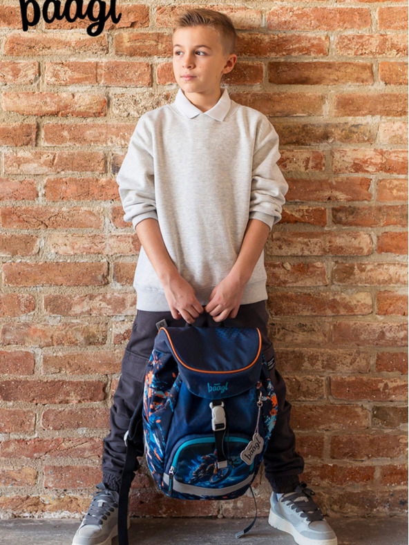 BAAGL  Синя ученическа раница Airy Motorbike Baagl