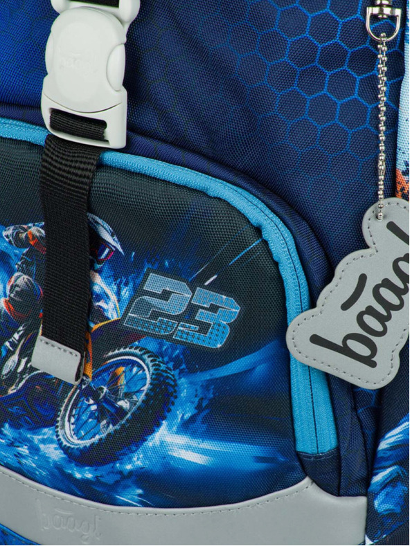 BAAGL  Синя ученическа раница Airy Motorbike Baagl
