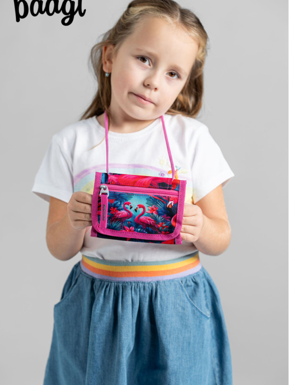 BAAGL  Розов портфейл за врата Baagl Flamingos