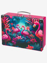 BAAGL  Розов сгъваем училищен куфар с обков Baagl Фламинго
