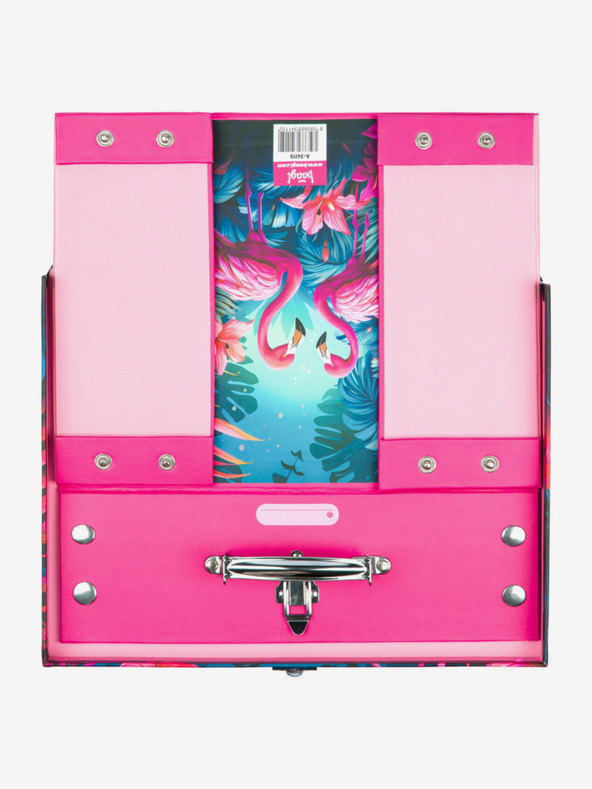 BAAGL  Розов сгъваем училищен куфар с обков Baagl Фламинго