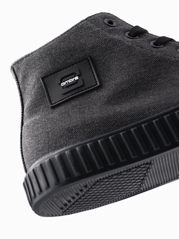 Ombre Clothing Мъжки платнени маратонки - черни V1 OM-FOTH-0186 Ombre Clothing