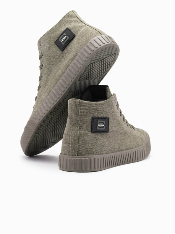 Ombre Clothing Мъжки платнени маратонки - маслини V2 OM-FOTH-0186 Ombre Clothing